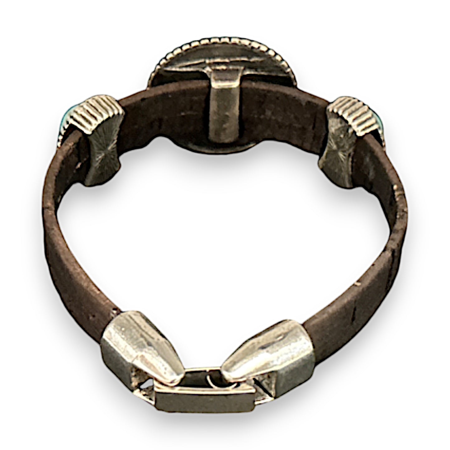 Dark Brown Eco-Friendly Cork Bracelet With Silver and Crystal Sliders