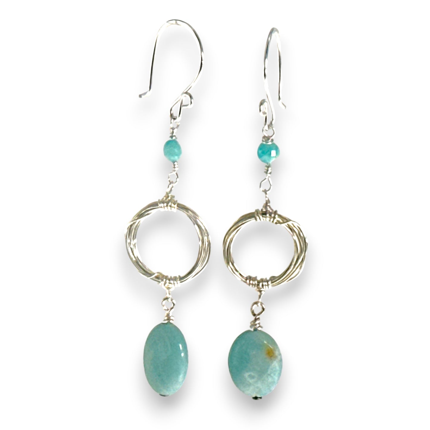 Circle of Life Earrings with Amazonite Stones