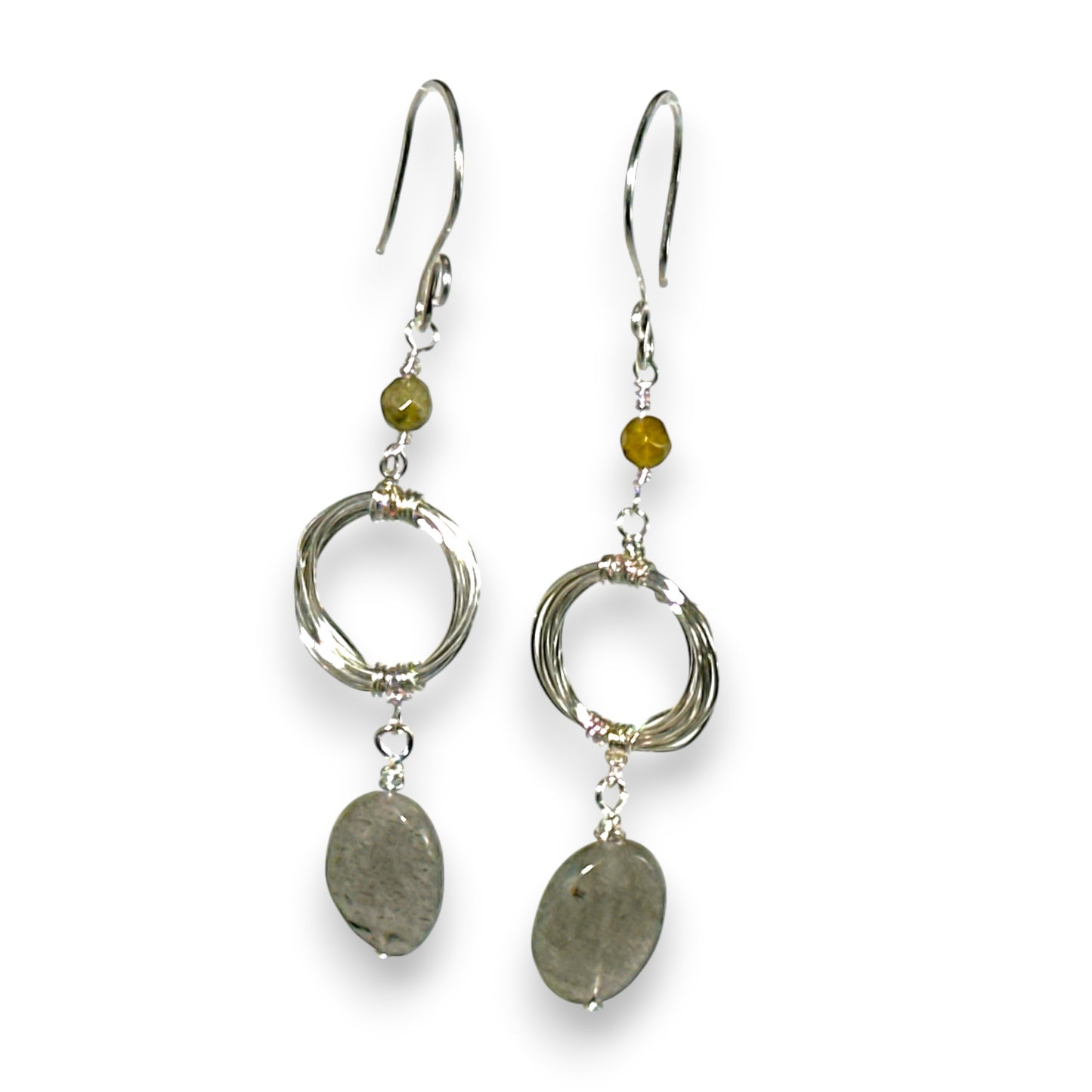 Circle of Life Earrings with Labradorite Stones
