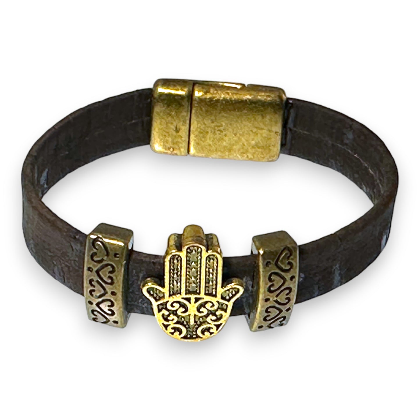 Hamsa Brown Cork Bracelet