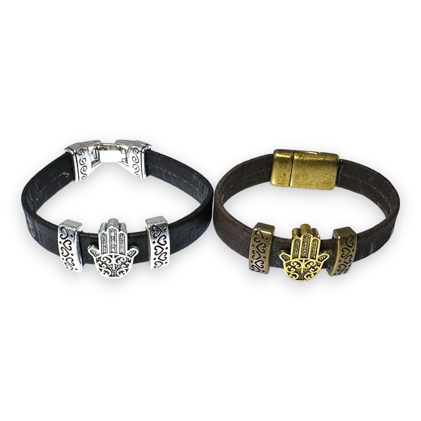 Hamsa Black Cork Bracelet