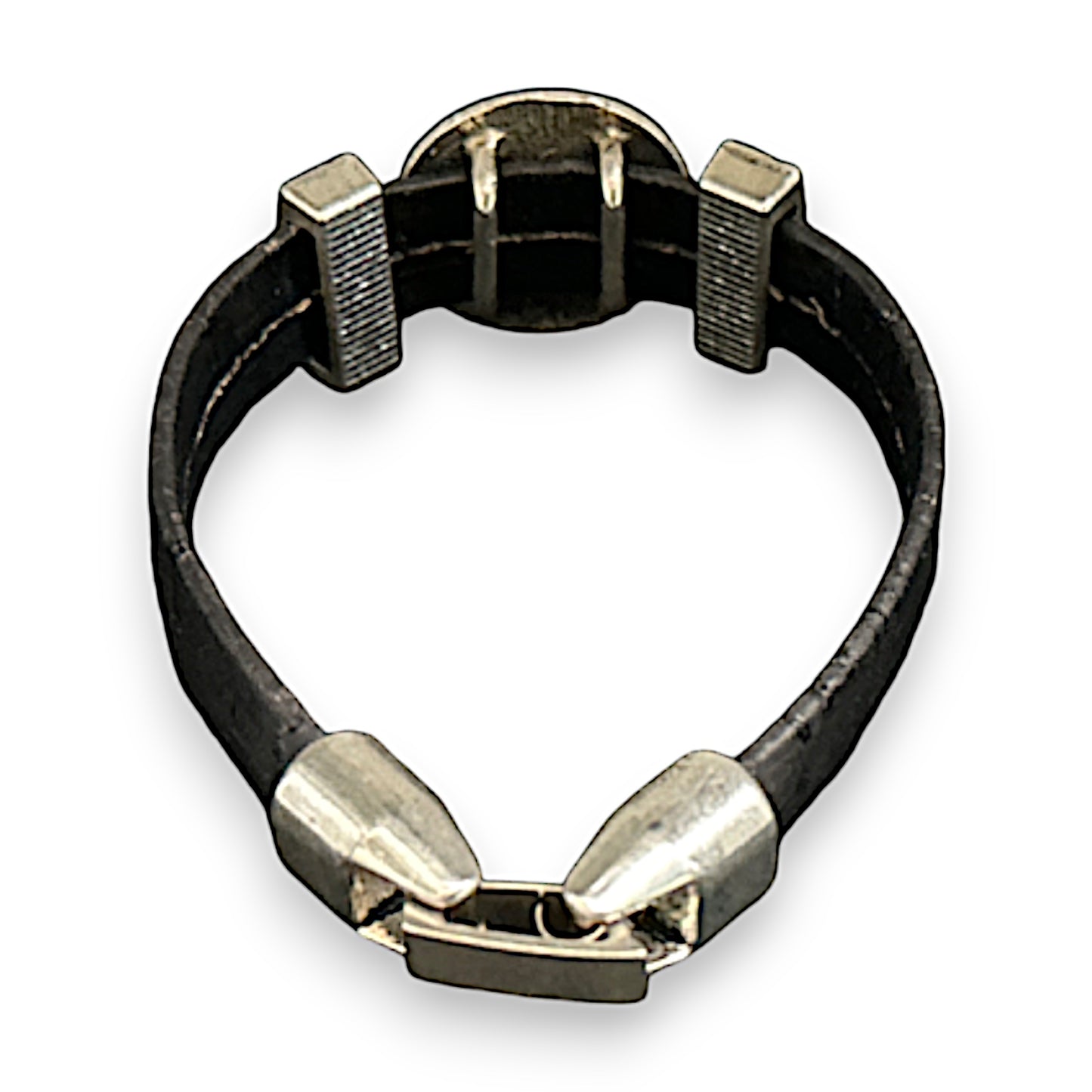 Black Eco-Friendly Cork Bracelet With Silver and Torquoise Sliders