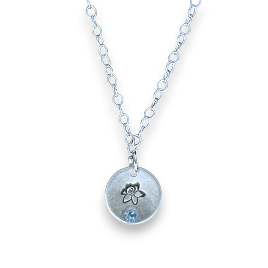 Sterling Silver Pendant March Daffodil Birth Flower Necklace