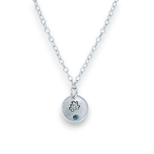 Sterling Silver Pendant May Hawthorn Birth Flower Necklace